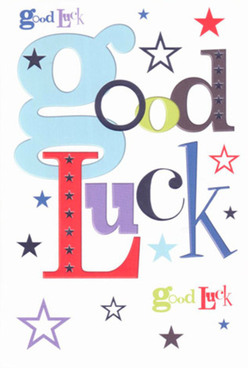 This card radiates the kind of confident, uplifting charm typical of special moments in Stanmore. A prominent baby-blue 'g' sets the playful tone, balanced by the seriousness and depth of crimson reds and rich purples reminiscent of the changing leaves along Whitchurch Lane in autumn. Across its bright white backdrop, stars in deep indigo, sky blue, and subtle lavender are scattered like confetti at a local celebration. The energetic interplay between color and font gives off more than mere well wishes-it embodies the excitement and support present in every milestone achieved by our neighbours. The card's smooth surface is inviting to the fingertips, bringing to mind the soft touch of fine stationery from a traditional Stanmore florist. When given to a friend embarking on a new journey-perhaps a student heading off to university or a neighbour starting a new business-it becomes an emblem of shared pride and optimism. With every detail thoughtfully rendered, this card extends the hope and encouragement rooted in the Stanmore spirit.